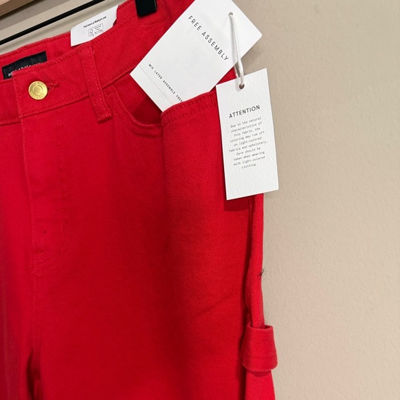 Free Assembly Mid Rise Crop Barrel in Rover Red - Picture 3 of 7